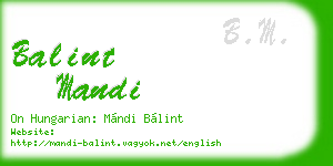 balint mandi business card